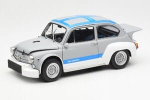 Fiat Abarth 1000 TCR Matná Šedá Modré Pruhy AUTOart 1:18 72642 Kov
