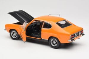 Ford Capri Mk1 RS 2600 Signal Orange Černý Minichamps 1:18 150089077 Kov – obrázek 5 z 8