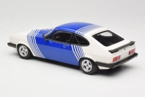 Ford Capri Mk2 3.0 Bílý s Modrými Pruhy Minichamps 1:18 155788600 Kov – obrázek 5 z 6