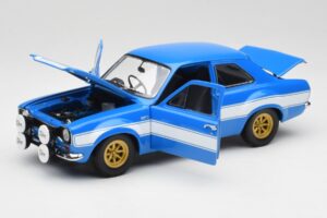 Ford Escort Mk1 RS 1600 Modrý Bílý Pruhy Minichamps 1:18 100688102 Kov – obrázek 2 z 8