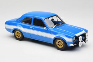 Ford Escort Mk1 RS 1600 Modrý Bílý Pruhy Minichamps 1:18 100688102 Kov – obrázek 6 z 8