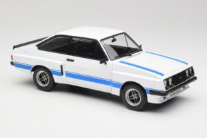 Ford Escort Mk2 RS 2000 X-Pack Diamond Bílý & Modrý Stripe MCG 1:18 MCG18350 Kov – obrázek 4 z 6