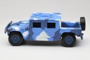 Hummer H1 Humvee Modrý & Bílý Motormax 1:18 73157 Kov – obrázek 4 z 8