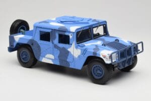 Hummer H1 Humvee Modrý & Bílý Motormax 1:18 73157 Kov – obrázek 6 z 8