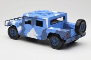 Hummer H1 Humvee Modrý & Bílý Motormax 1:18 73157 Kov – obrázek 7 z 8
