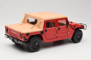 Hummer H1 Soft Top Červený Exoto 1:18 01805 Kov – obrázek 3 z 8
