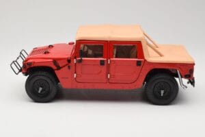 Hummer H1 Soft Top Červený Exoto 1:18 01805 Kov – obrázek 4 z 8