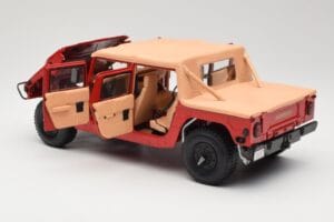 Hummer H1 Soft Top Červený Exoto 1:18 01805 Kov – obrázek 5 z 8