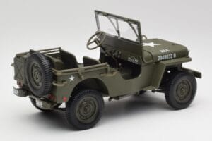 Jeep Willys Vojenský Zelený Gate 1:18 1061 Kov – obrázek 3 z 8