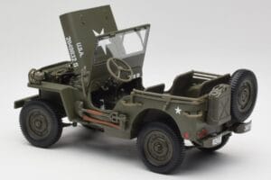 Jeep Willys Vojenský Zelený Gate 1:18 1061 Kov – obrázek 5 z 8