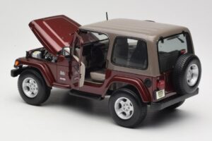 Jeep Wrangler TJ Sahara Červený Maisto 1:18 31662 Kov – obrázek 5 z 8