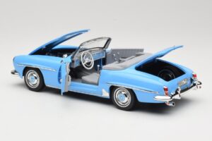 Mercedes 190 SL W121 Světle Modrý Norev 1:18 183400 Kov – obrázek 5 z 8