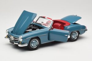 Mercedes 190 SL W121 Modrý Minichamps 1:18 103037033 Kov – obrázek 2 z 8