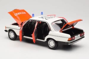 Mercedes 200 W123 Sanitka Bílý Norev 1:18 183834 Kov – obrázek 3 z 8