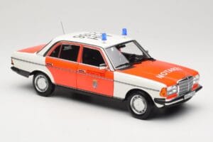 Mercedes 200 W123 Sanitka Bílý Norev 1:18 183834 Kov – obrázek 4 z 8