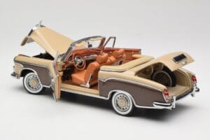 Mercedes 220 SE W128 Kabriolet Bronzová Červená Sun Star 1:18 3572 Kov – obrázek 5 z 8