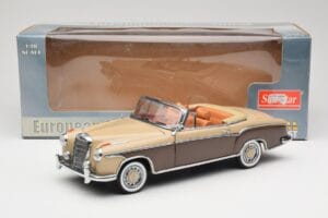 Mercedes 220 SE W128 Kabriolet Bronzová Červená Sun Star 1:18 3572 Kov – obrázek 8 z 8