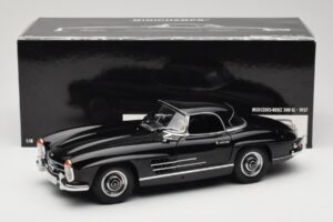 Mercedes 300 SL W198 Roadster With Hardtop Černý Minichamps 1:18 180039040 Kov – obrázek 8 z 8