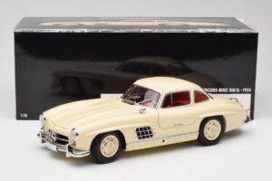 Mercedes 300 SL W198 Krémový S Červeným Interiérem Minichamps 1:18 180039002 Kov – obrázek 8 z 8