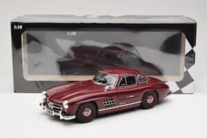 Mercedes 300 SL W198 Gullwing Tmavě Červený Minichamps 1:18 110037218 Kov – obrázek 8 z 8