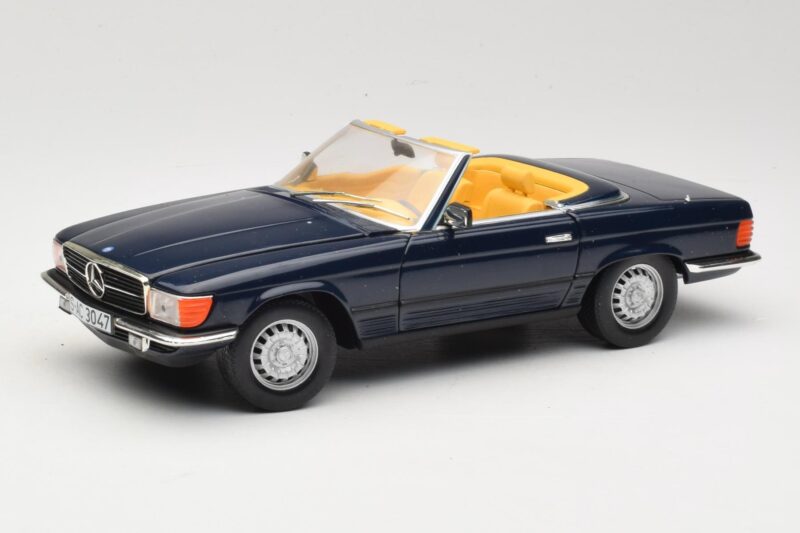 Mercedes 350 SL R107 Tmavě Modrý Sun Star 1:18 MB003 Kov