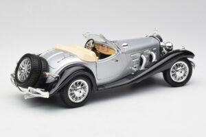 Mercedes 500K Roadster Stříbrný Bburago 1:18 3020-M1 Kov – obrázek 3 z 8
