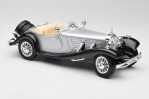 Mercedes 500K Roadster Stříbrný Bburago 1:18 3020-M1 Kov – obrázek 6 z 8