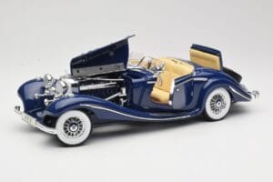 Mercedes 500K Special Roadster Modrý Maisto 1:18 56059 Kov – obrázek 2 z 8