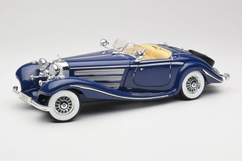 Mercedes 500K Special Roadster Modrý Maisto 1:18 56059 Kov
