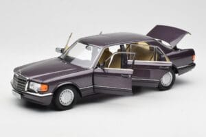 Mercedes 560 SEL W126 Fialový Metallic Norev 1:18 183544 Kov – obrázek 2 z 8