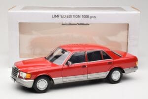 Mercedes 560 SEL W126 Červený Norev 1:18 183463 Kov – obrázek 8 z 8