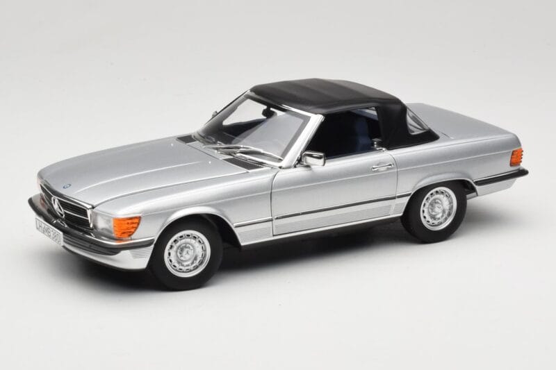 Mercedes R107 380 SL Stříbrný Norev 1:18 183725 Kov