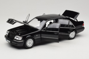 Mercedes S-Class W140 S600 Obsidian Black Metallic Norev 1:18 183045 Kov – obrázek 2 z 8