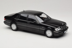 Mercedes S-Class W140 S600 Obsidian Black Metallic Norev 1:18 183045 Kov – obrázek 6 z 8