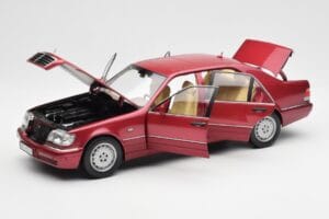 Mercedes S500 W140 Červený Metallic Norev 1:18 183579 Kov – obrázek 2 z 8