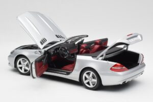 Mercedes SL 500 R230 Kabriolet Iridium Stříbrný Minichamps 1:18 B66962388 Kov – obrázek 5 z 8