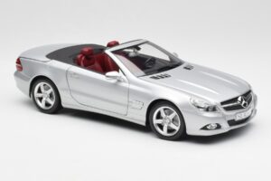 Mercedes SL 500 R230 Kabriolet Iridium Stříbrný Minichamps 1:18 B66962388 Kov – obrázek 6 z 8