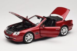 Mercedes SL 500 R230 Red Metallic Limitovaná Edice Norev 1:18 183841 Kov – obrázek 2 z 8