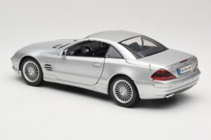 Mercedes SL55 AMG R230 Stříbrný Maisto 1:18 36894 Kov – obrázek 7 z 8