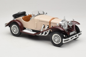 Mercedes SSK Béžový & Tmavě Červený Bburago 1:18 3009-M4 Kov – obrázek 4 z 6