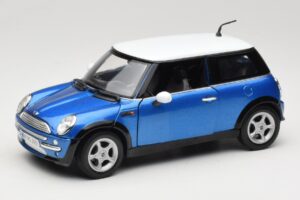 Mini Cooper R50 Modrý s Bílou Střechou Mondo Motors 1:18 MINI004 Kov