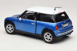 Mini Cooper R50 Modrý s Bílou Střechou Mondo Motors 1:18 MINI004 Kov – obrázek 7 z 8