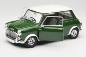 Mini Cooper S British Racing Zelený & Old English Bílý Solido 1:18 8021 Kov – obrázek 2 z 8