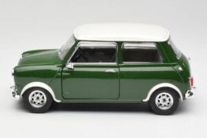 Mini Cooper S British Racing Zelený & Old English Bílý Solido 1:18 8021 Kov – obrázek 4 z 8