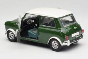 Mini Cooper S British Racing Zelený & Old English Bílý Solido 1:18 8021 Kov – obrázek 5 z 8