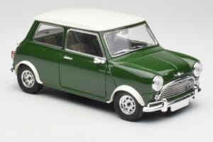 Mini Cooper S British Racing Zelený & Old English Bílý Solido 1:18 8021 Kov – obrázek 6 z 8