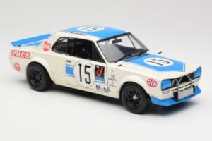 Nissan Skyline 2000GT-R KPGC10 #15 K. Takahashi Nissan Works JTCC 1972 Kyosho 1:18 08122B Kov – obrázek 6 z 8