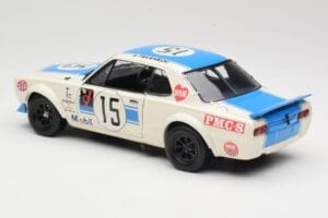 Nissan Skyline 2000GT-R KPGC10 #15 K. Takahashi Nissan Works JTCC 1972 Kyosho 1:18 08122B Kov – obrázek 7 z 8