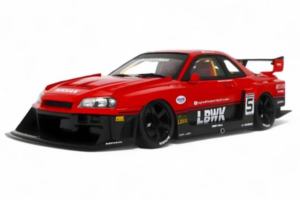 Nissan Skyline ER34 LB Super Silhouette Active Red GT Spirit 1:18 GT570 Pryskyřice – obrázek 2 z 2