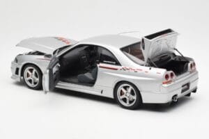 Nissan Skyline GT-R R33 R-Tune Stříbrný AUTOart 1:18 77326 Kov – obrázek 5 z 8